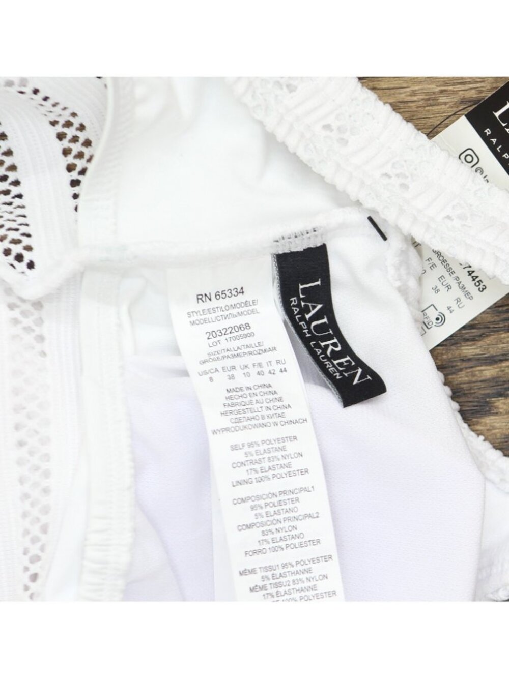 Lauren Ralph Lauren Square Neck Over-the-Shoulder One-Piece Swimsuit White 8 - Picture 3 of 10